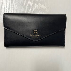 Kate Spade black wallet with pink lining